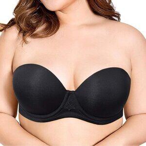 VOGUE’S Secret Womens Strapless Convertible Bra Plus Size 32DD/E Underwire Black